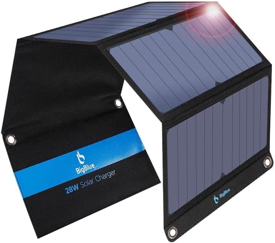 BigBlue SolarPowa 28, one of the best solar chargers for lithium-ion battery.