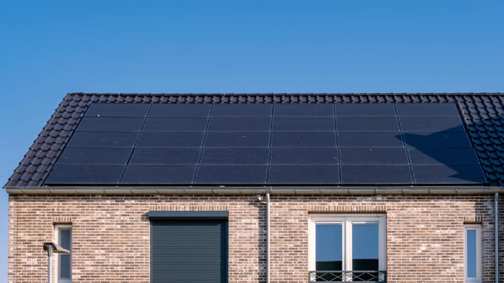 Solar panels on roof showing how to maximize solar power output when charging in the shade.